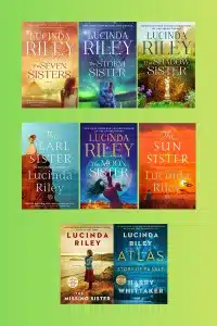 Graphic of all The Seven Sisters series by Lucinda Riley Book covers