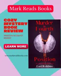 graphic of Murder in Fourth Position by Lori Robbins review Instagram post