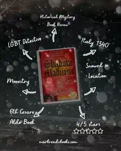 graphic of shadow of Madness by D.V. Bishop review Instagram post
