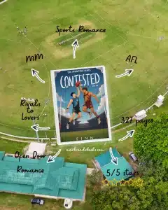 graphic of Contested by Finn review Instagram post